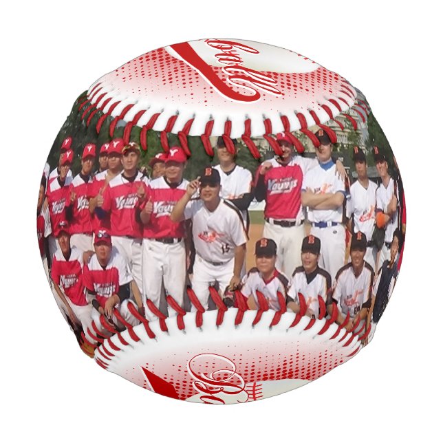 Dark Red Retro Photo Baseball Sports (Front)