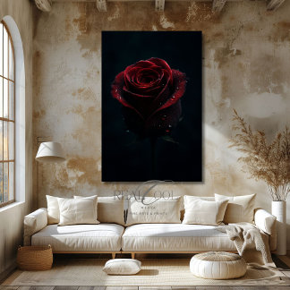 Dark Red Rose Elegant Nature Photography Art Canvas Print