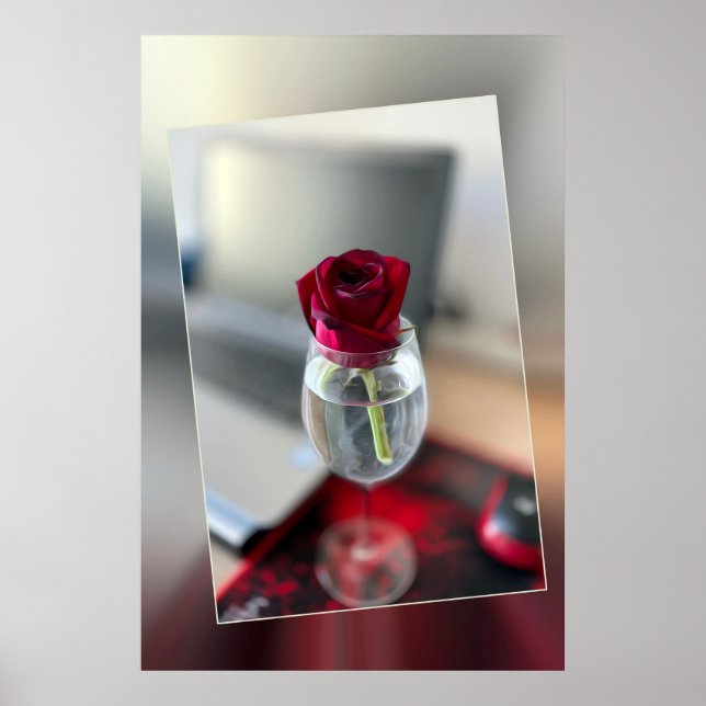 Dark red rose poster (Front)