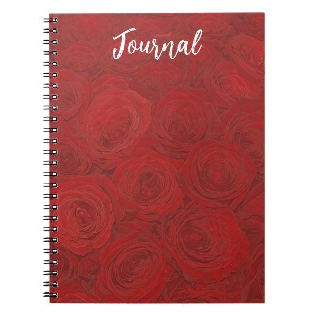 Dark Red Roses on Journal Notebook (Front)