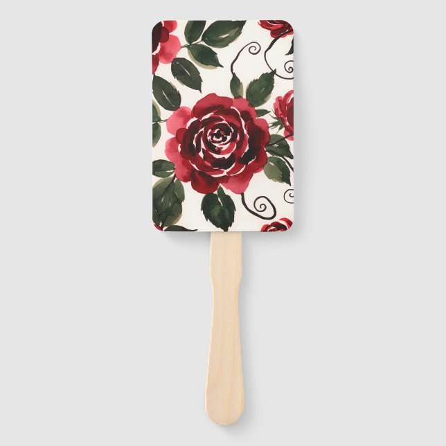 Dark Red Roses Set of Fans (Front)