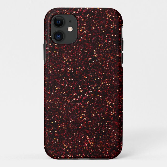 Dark Red Ruby Glitter Case-Mate iPhone Case (Back)