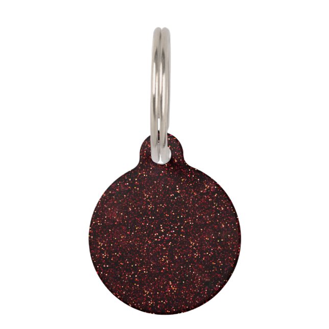 Dark Red Ruby Glitter Pet Tag (Front)