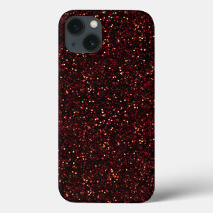 Dark Red Ruby Glitter Print iPhone 13 Case
