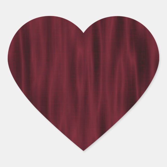 Dark Red Satin Patterned Heart Sticker Sheet (Front)