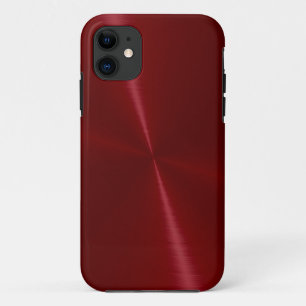 Dark Red Shiny Stainless Steel Metal iPhone 11 Case