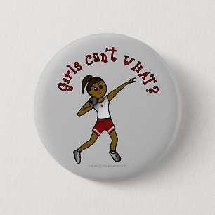 Dark Red Shot Put 6 Cm Round Badge