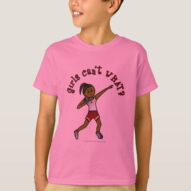 Dark Red Shot Put T-Shirt (Front)