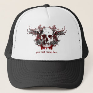 dark red skull Hat