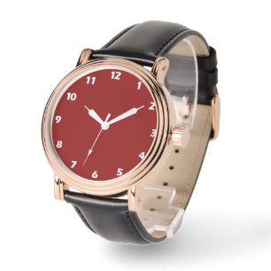 Dark Red Solid Colour Watch