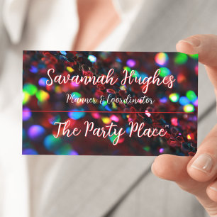 Dark Red Sparkling Business Card