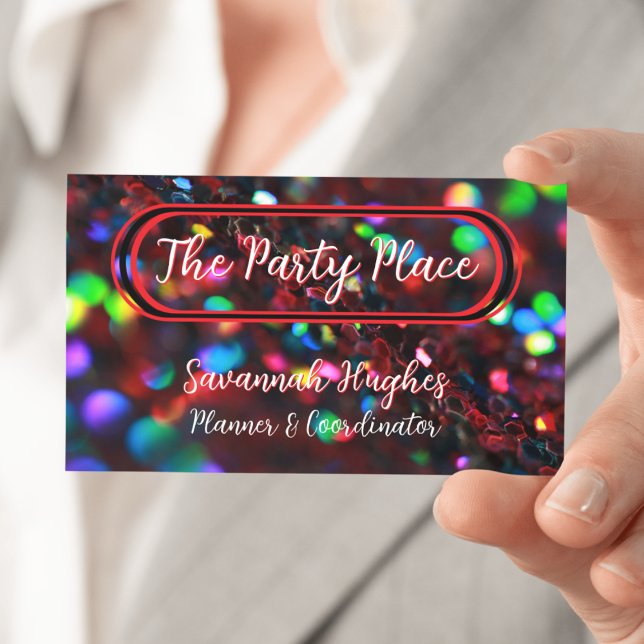 Dark Red Sparkling Business Card (Creator Uploaded)