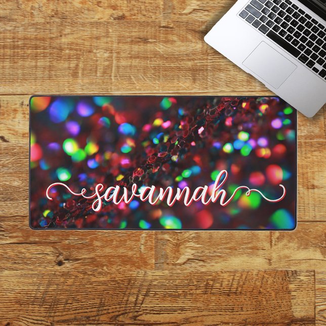 Dark Red Sparkling Desk Mat (Creator Uploaded)