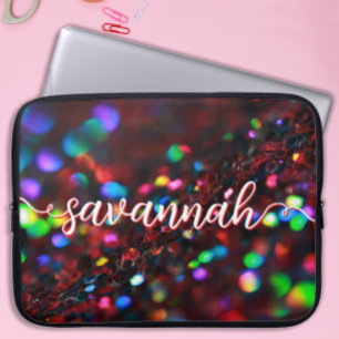 Dark Red Sparkling Laptop Sleeve