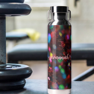 Dark Red Sparkling Water Bottle