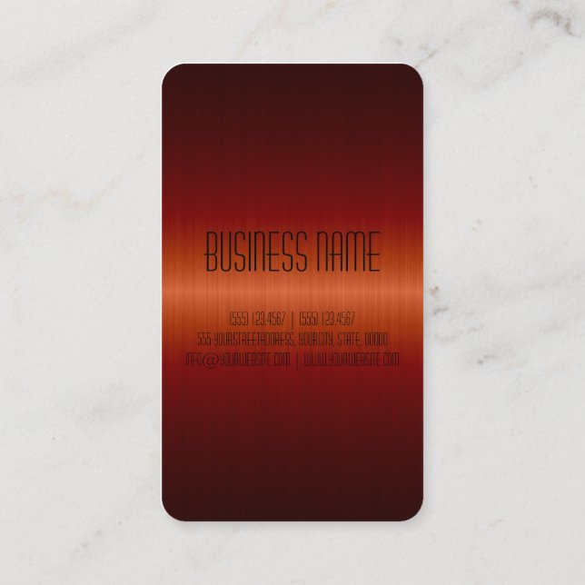 Dark Red Stainless Steel Hole Metal Business Card (Back)