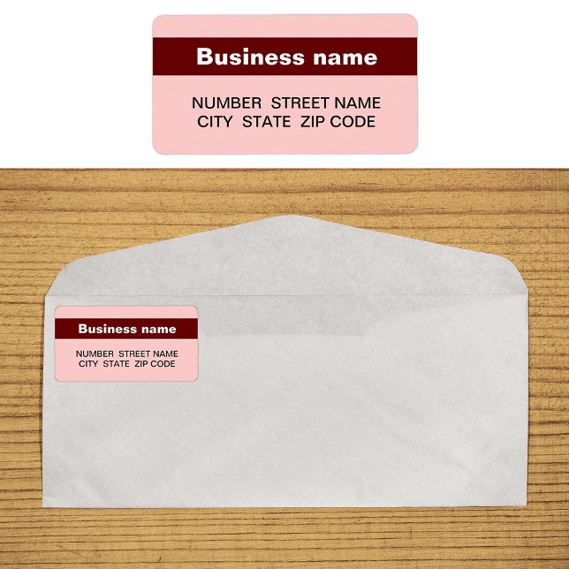 Dark Red Stripe On Business Address Label (Red address label with your highlighted brand name)