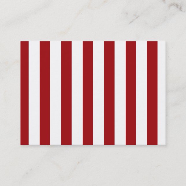 Dark Red Stripes (Add 2nd Colour) Business Card (Front)