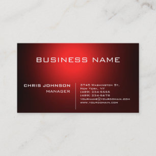 Dark Red Stylish Charming Manager Business Card