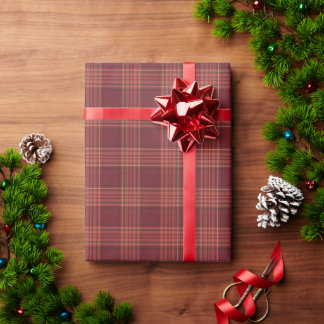 Dark Red Tartan Plaid Wrapping Paper