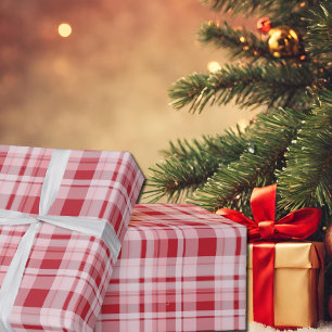 dark red tartan wrapping paper
