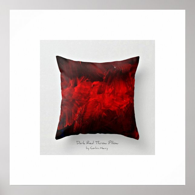 Dark Red Throw Pillow Art Print 3.0 (Front)