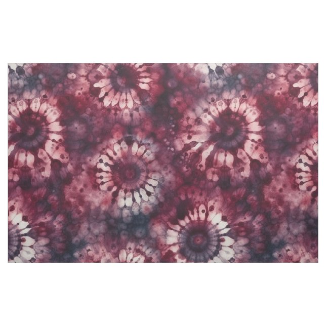 Dark Red Tie-dye Fabric (Yard)