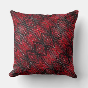 Dark red traces, shapes, stripes, zigzag, wavy? cushion