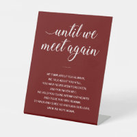 Dark Red Until We Meet Again Remembrance Wedding