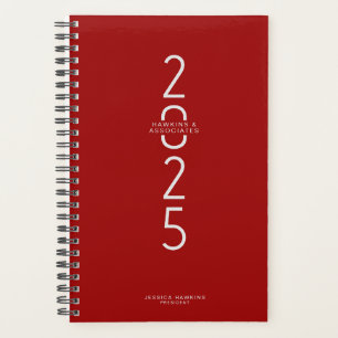 Dark Red Vertical Modern Year Weekly Planner