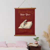 Dark Red Vintage Reading Book Wild Flowers