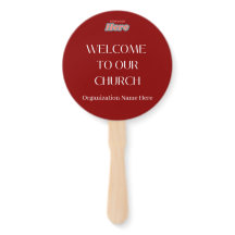 Dark Red Welcome Hand Fan