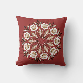 Dark red, white and beige rose mailing roses cushion