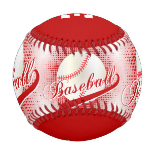Dark Red White Retro Baseball Sports
