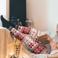 Yoga Waist Blue/Orange Reindeer Nordic Knit Print Leggings – CELEBRITY  LEGGINGS