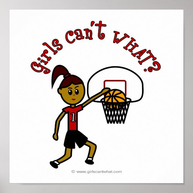 Dark Red Womens Basketball Poster (Front)