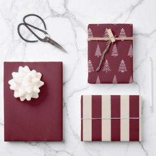 Dark Red - Wrapping Paper Set