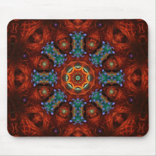 Dark Reds Fractal Mandala Mousepad