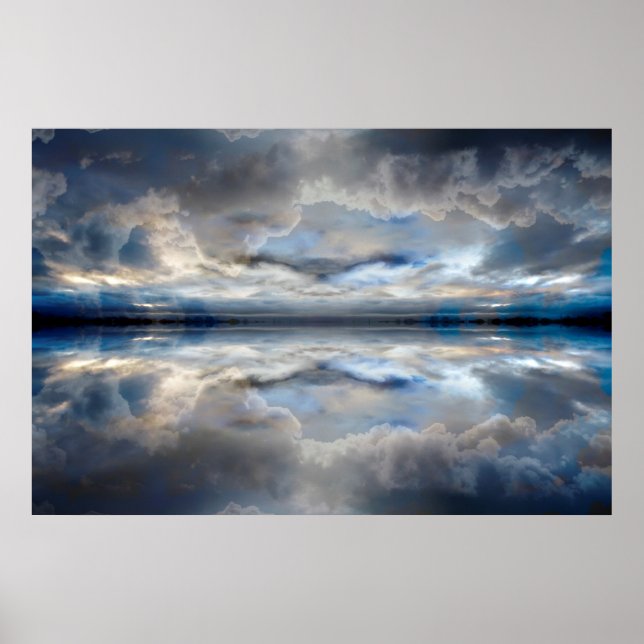 Dark reflected clouds poster (Front)