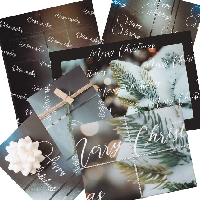 Dark Retro Christmas Baubles and Christmas Tree  Wrapping Paper Sheet (Creator Uploaded)