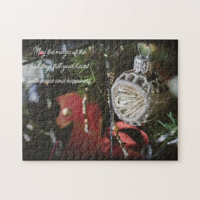 Dark retro Christmas tree  Jigsaw Puzzle (Horizontal)