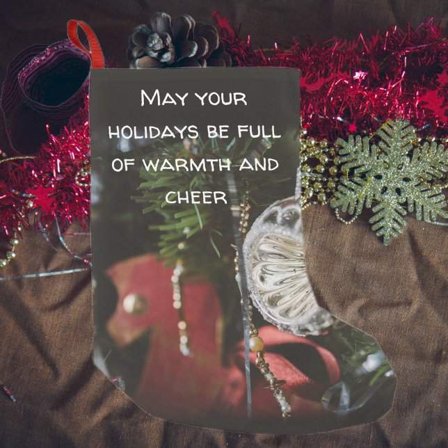 Dark retro Christmas tree  Small Christmas Stocking (Creator Uploaded)