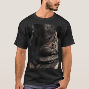 Dark Rhino Close-Up Wildlife Graphic T-Shirt