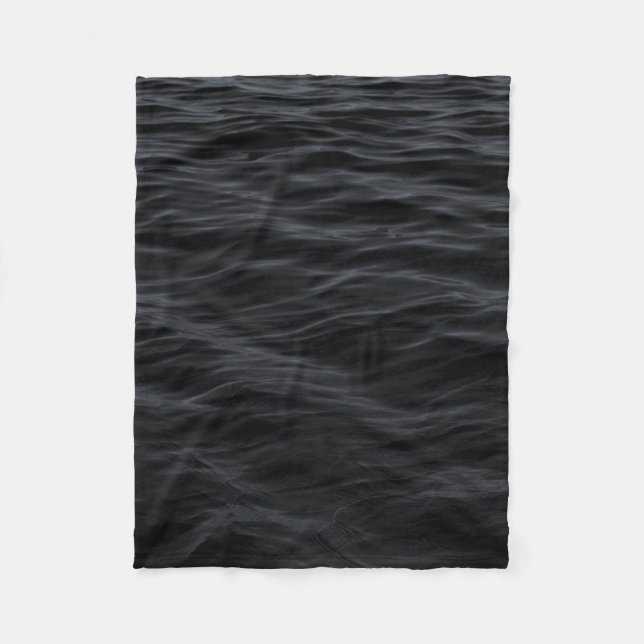 Dark Ripples (Black Water at Night) Fleece Blanket (Front)