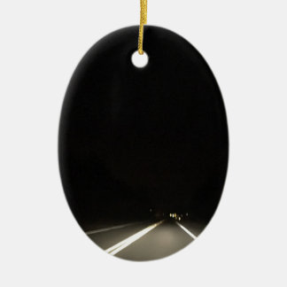 Dark roads and Night time adventures Ceramic Tree Decoration