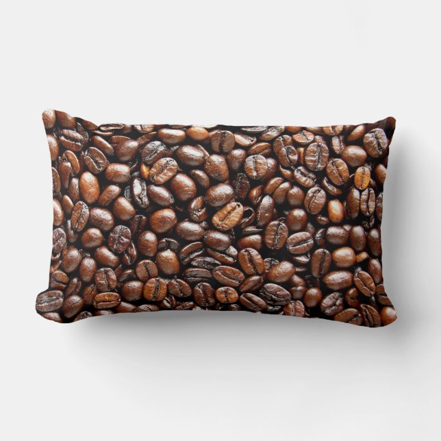 Dark Roasted Coffee Beans Lumbar Cushion (Front)