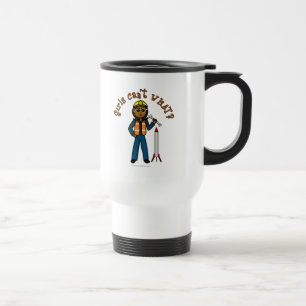 Dark Rocket Scientist Girl Travel Mug