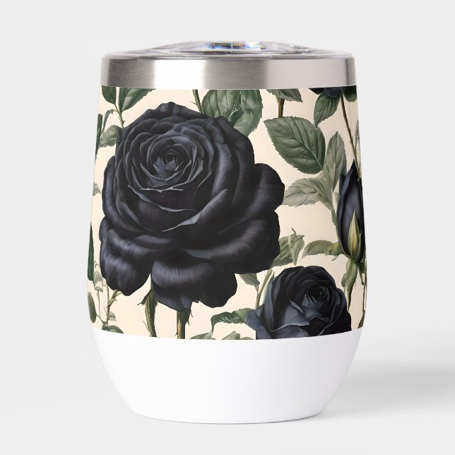 **"Dark Romance: Black Vintage Provincial Roses"** (Front)