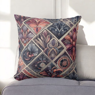 Dark Romance Boho Watercolor Floral Spring Summer Cushion