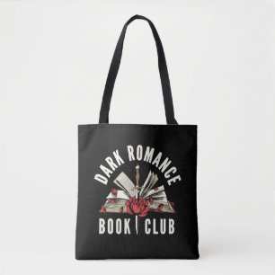 Dark Romance Book Club Floral Black Gift Tote Bag